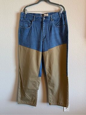 Guide Series Relaxed Fit Hunting Pants Canvas Brush Guard Blue Jeans Sz 36 x 30